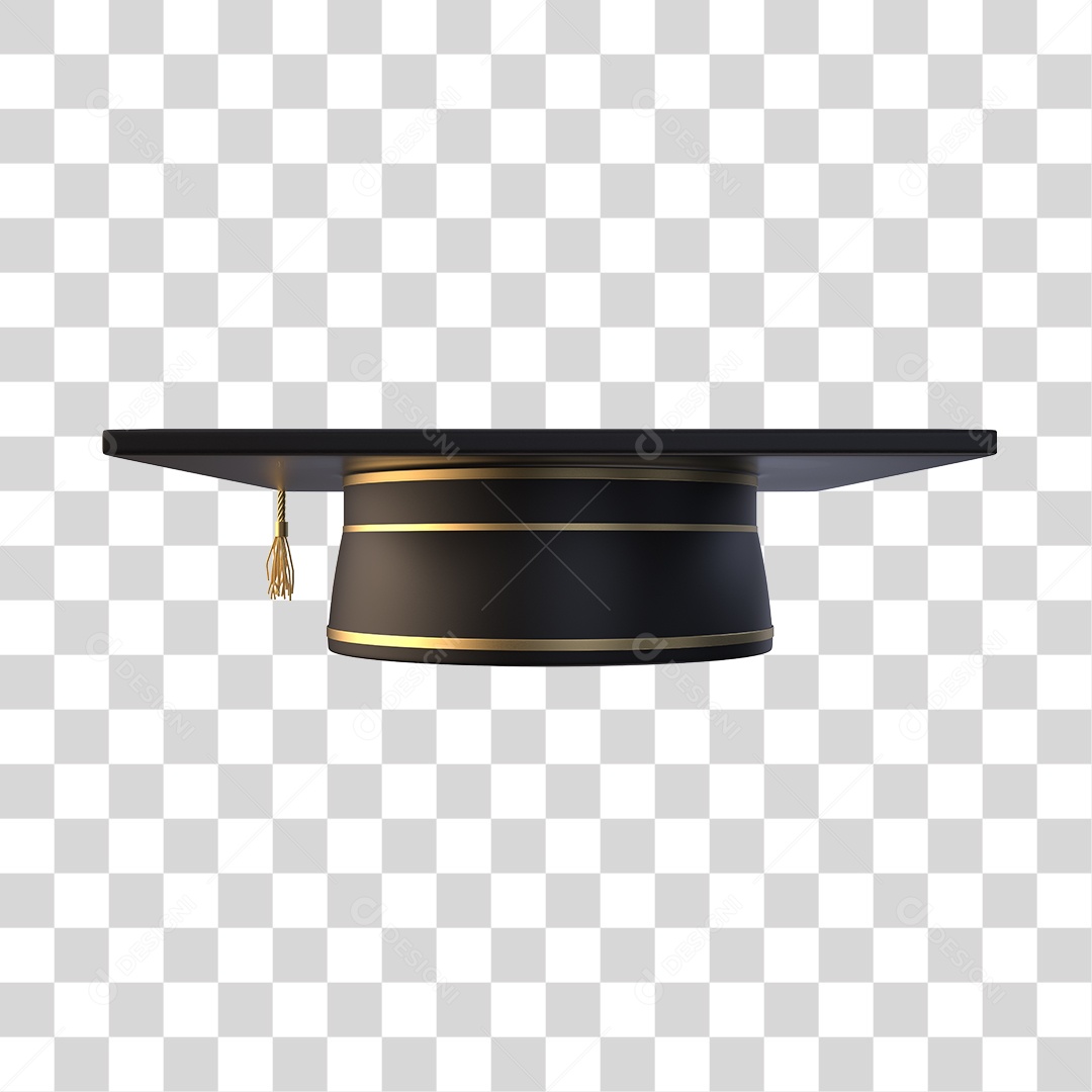 Chapéu de Formatura Elemento 3D PNG Transparente