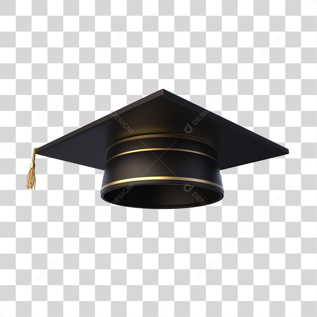 Chapéu de Formatura Elemento 3D PNG Transparente