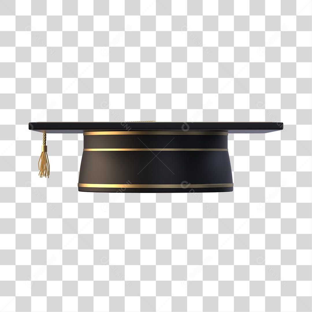 Chapéu de Formatura Elemento 3D PNG Transparente