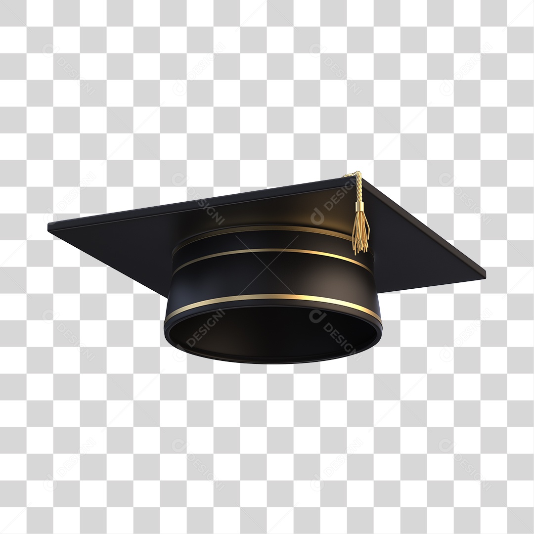 Chapéu de Formatura Elemento 3D PNG Transparente