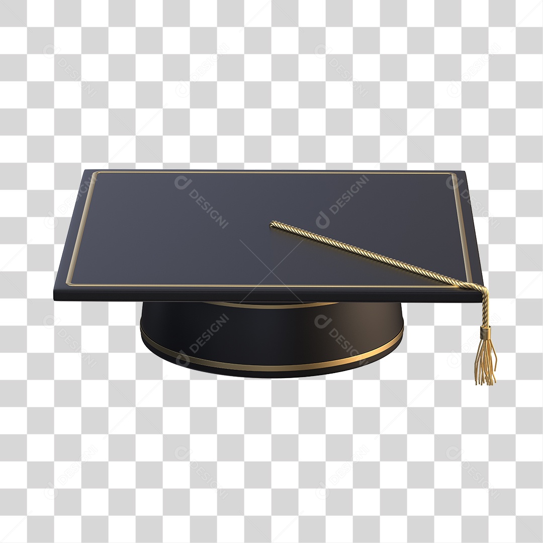 Chapéu de Formatura Elemento 3D PNG Transparente