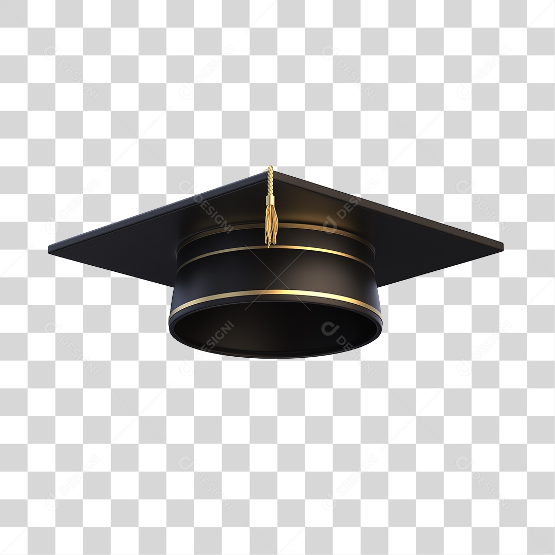 Chapéu de Formatura Elemento 3D PNG Transparente