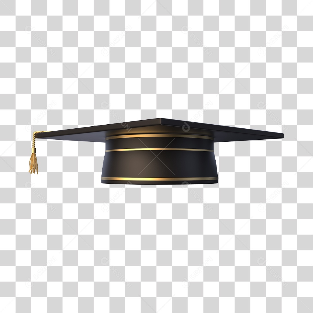 Chapéu de Formatura Elemento 3D PNG Transparente