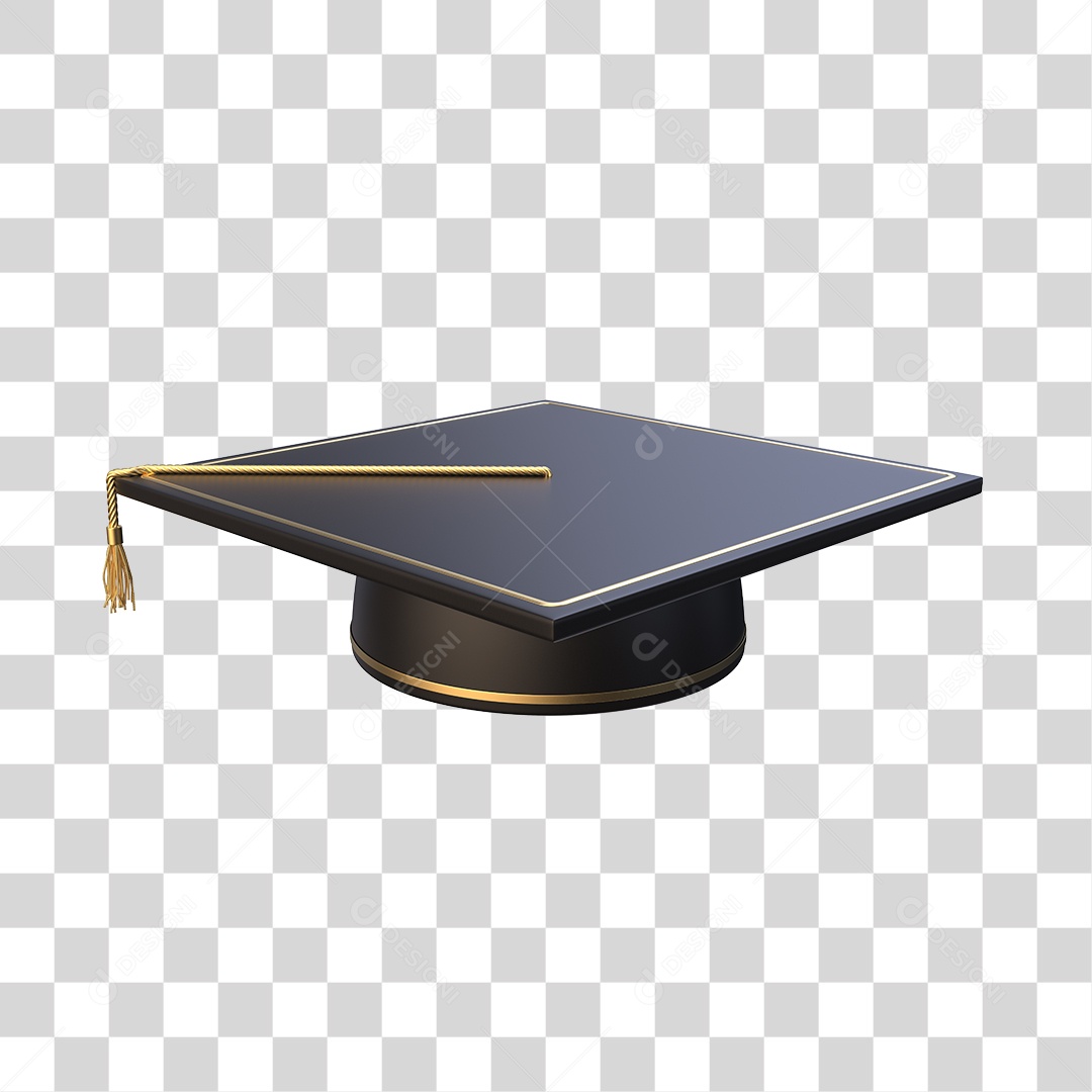Chapéu de Formatura Elemento 3D PNG Transparente