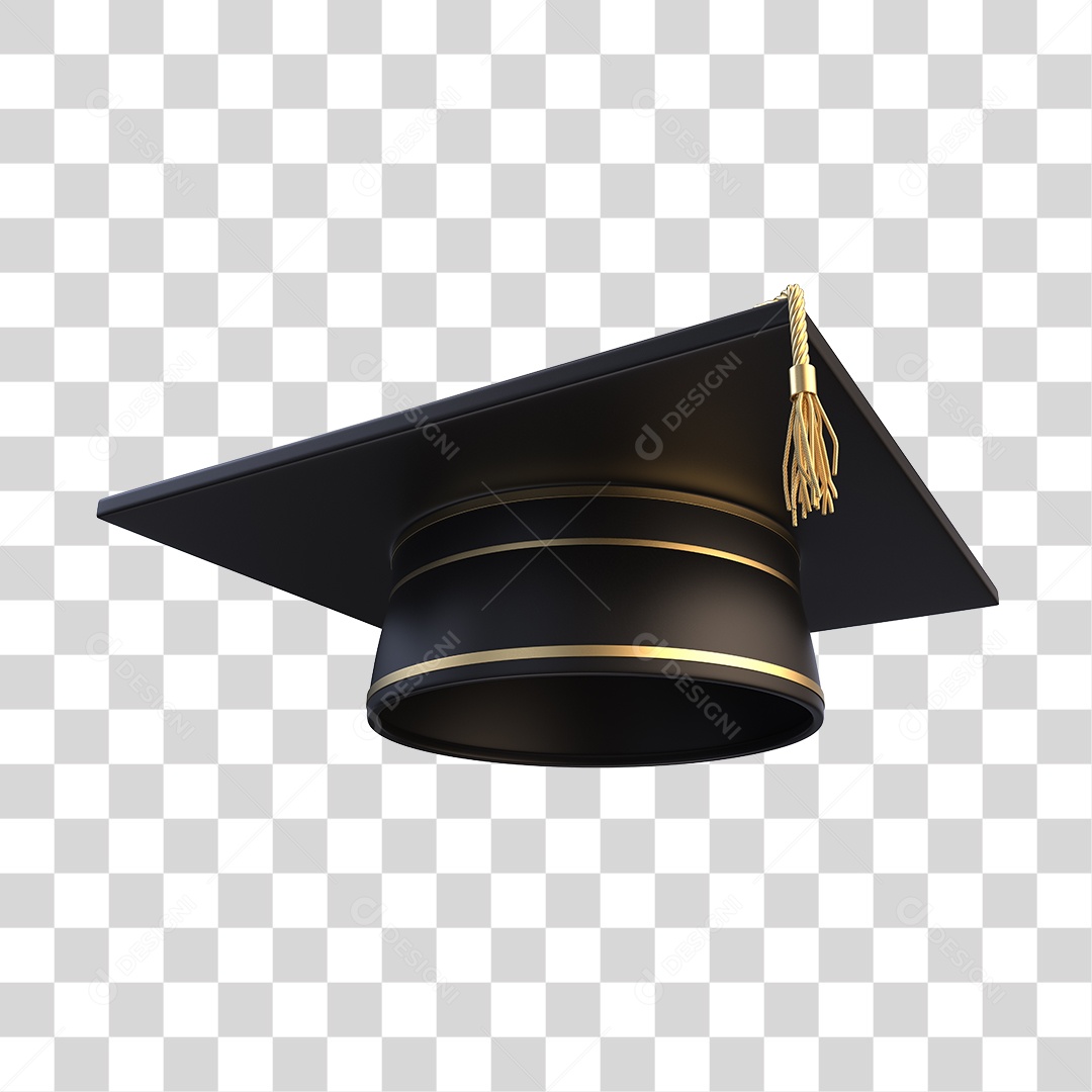 Chapéu de Formatura Elemento 3D PNG Transparente