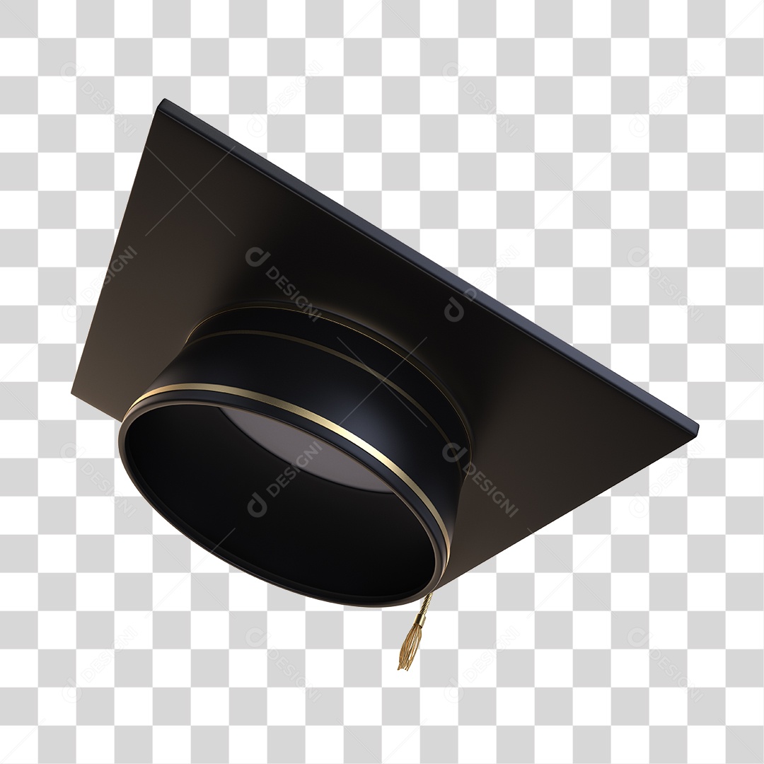 Chapéu de Formatura Elemento 3D PNG Transparente
