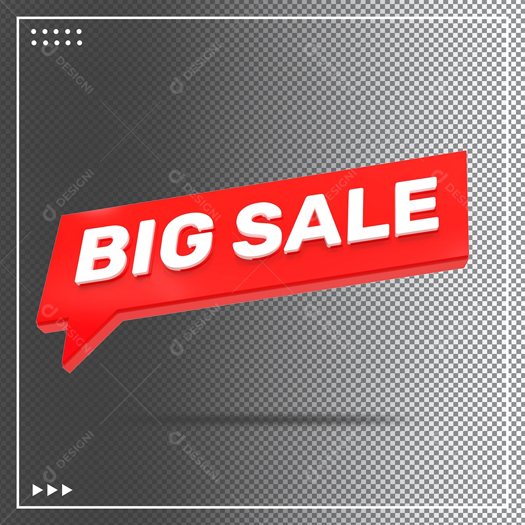 Elemento 3D Big Sale Para Composição PSD + PNG Transparente Sem Fundo