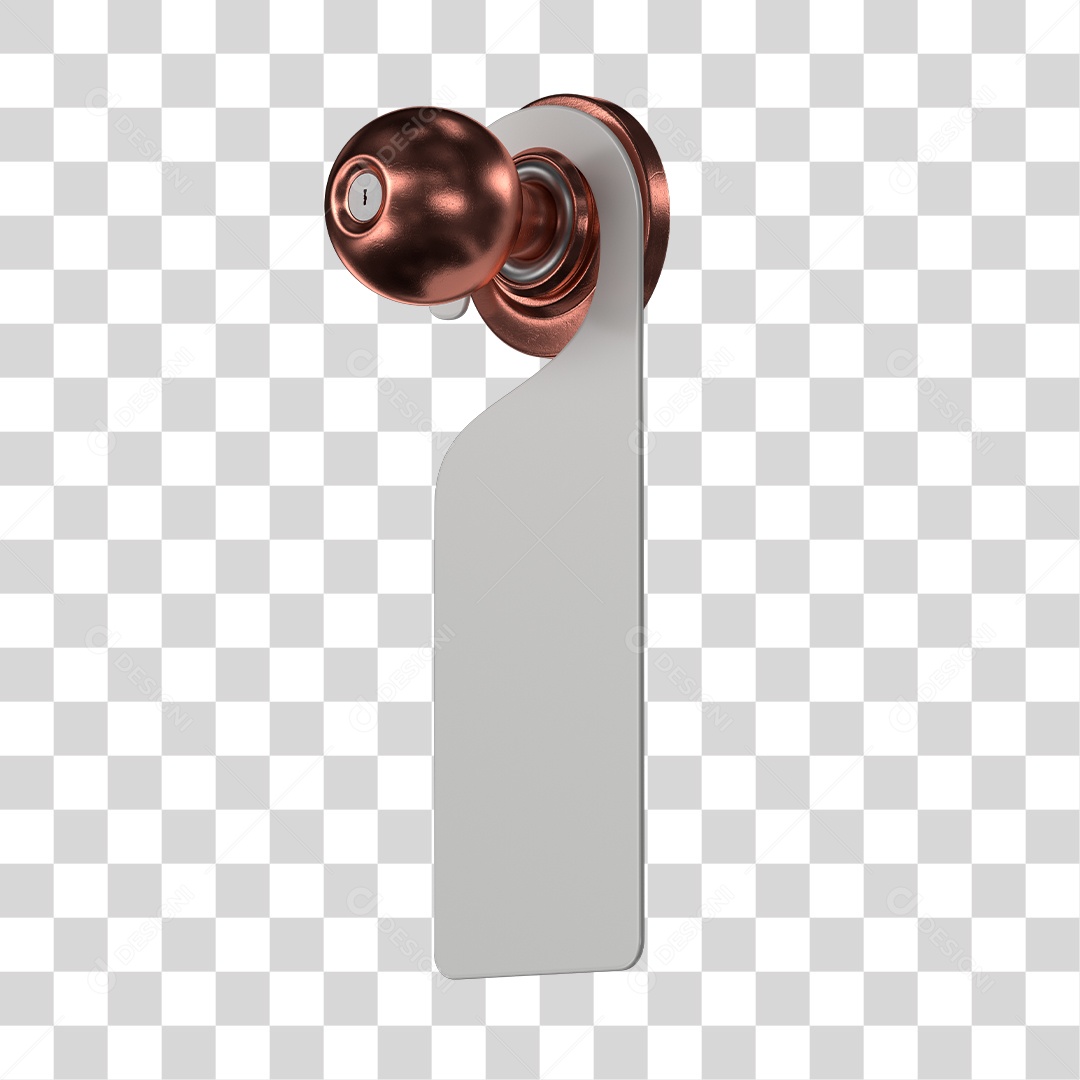 Tag de Porta e Maçaneta Elemento 3D PNG Transparente