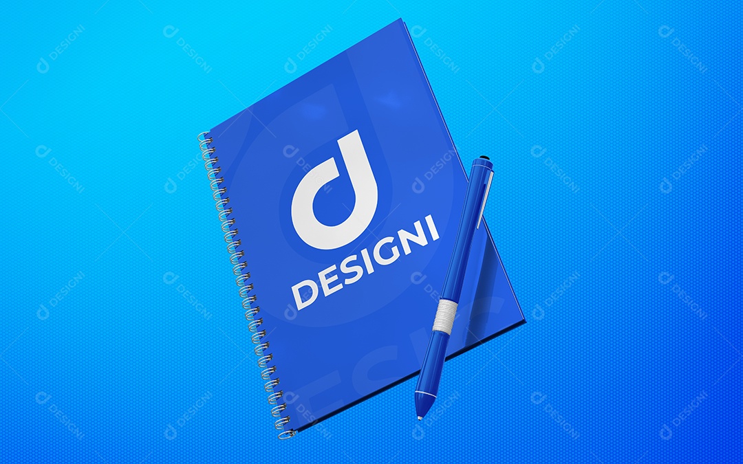 Mockup de Caderno e Caneta PSD Editável