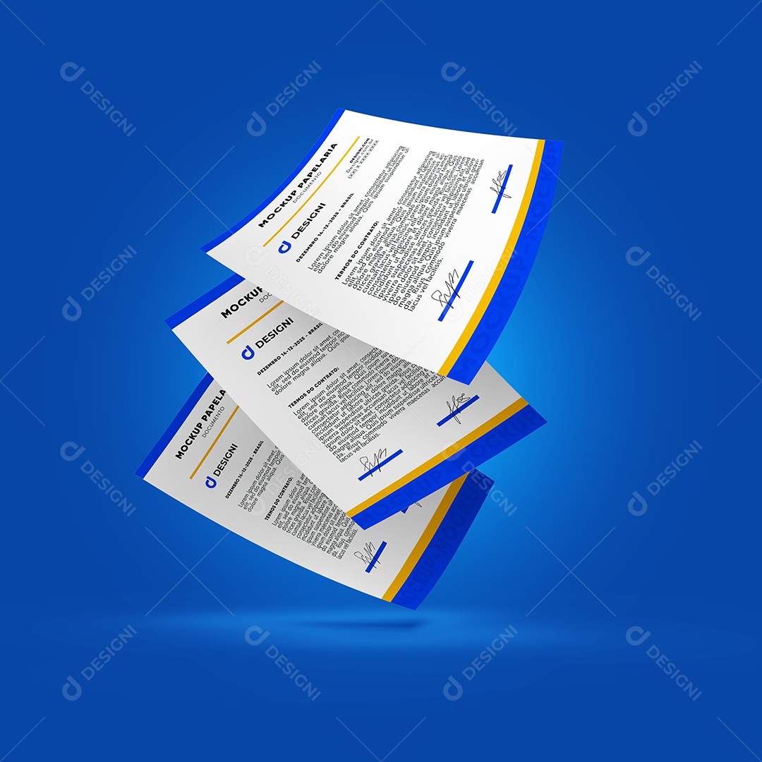 Mockup de Documento Papelaria PSD Editável