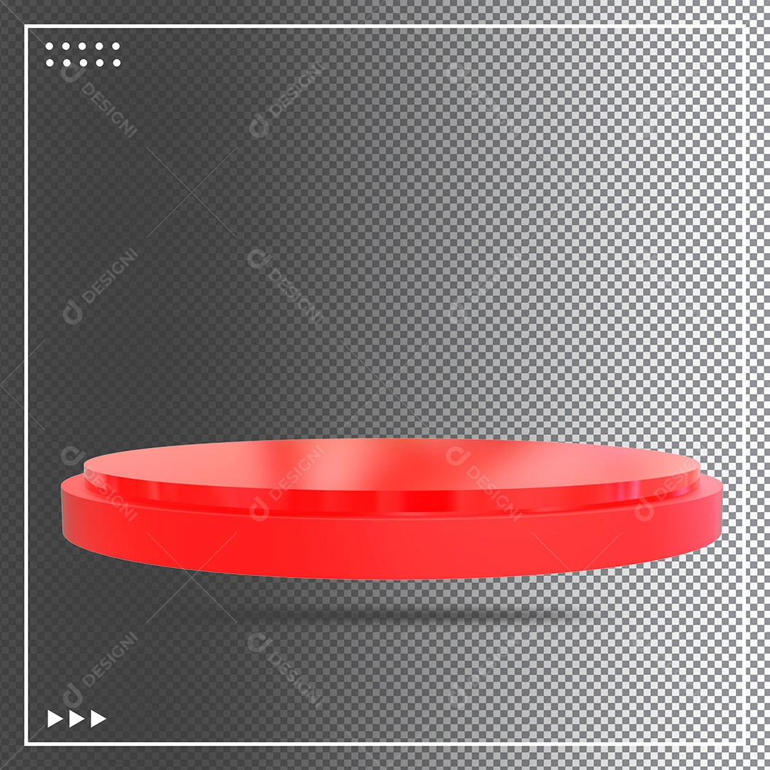 Pódio Vermelho PSD + PNG Transparente Sem Fundo