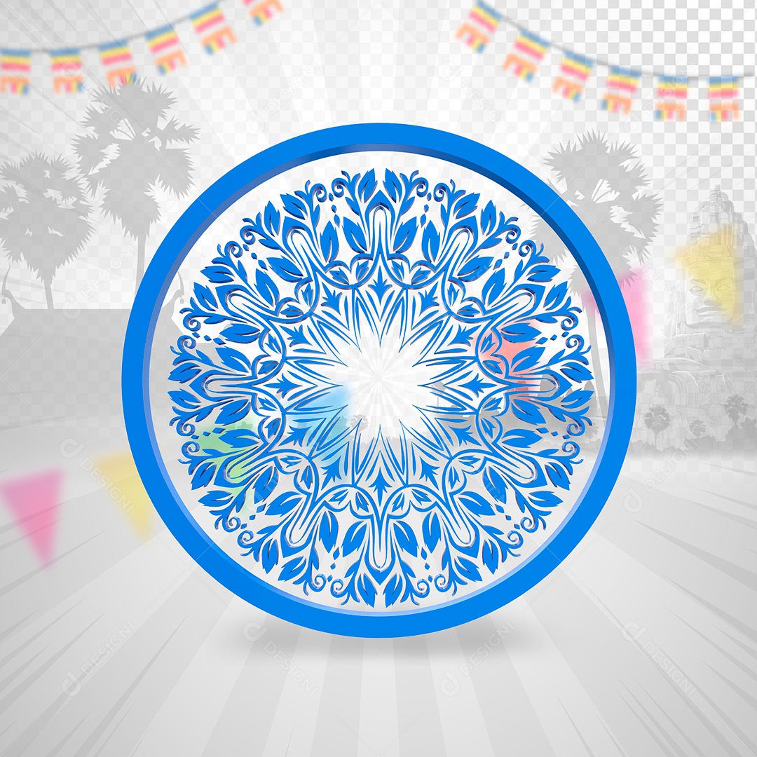 Elemento 3D Mandala PSD + PNG Transparente Sem Fundo