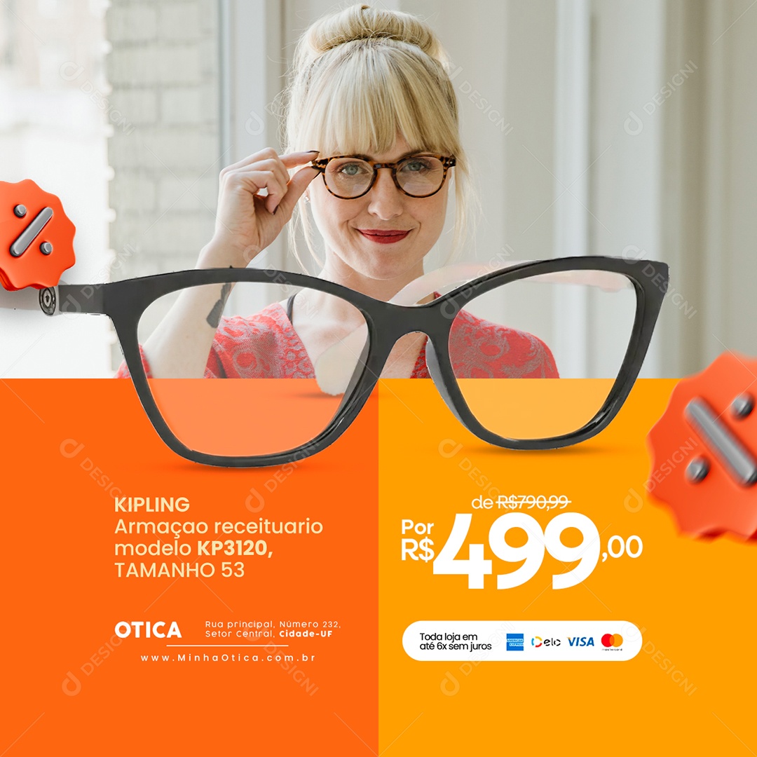 Kipling Frame Receipt Optics Social Media Editable PSD