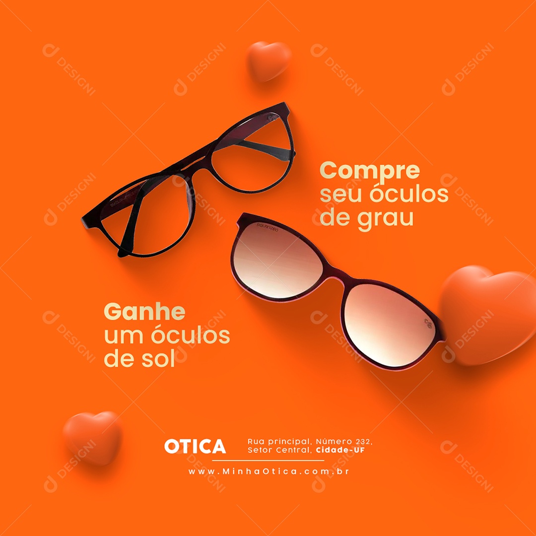 Compre seu Óculos de Grau Ótica Social Media PSD Editável