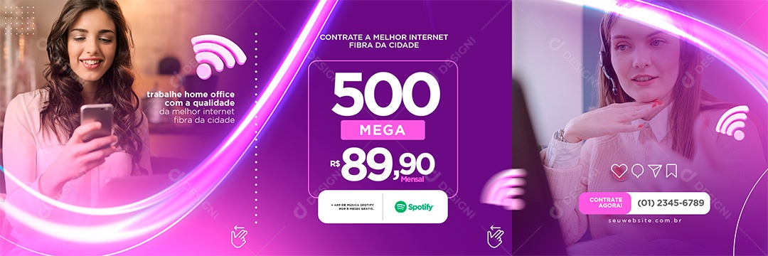 Carrossel Provedor de Internet 500 Megas Social Media PSD Editável