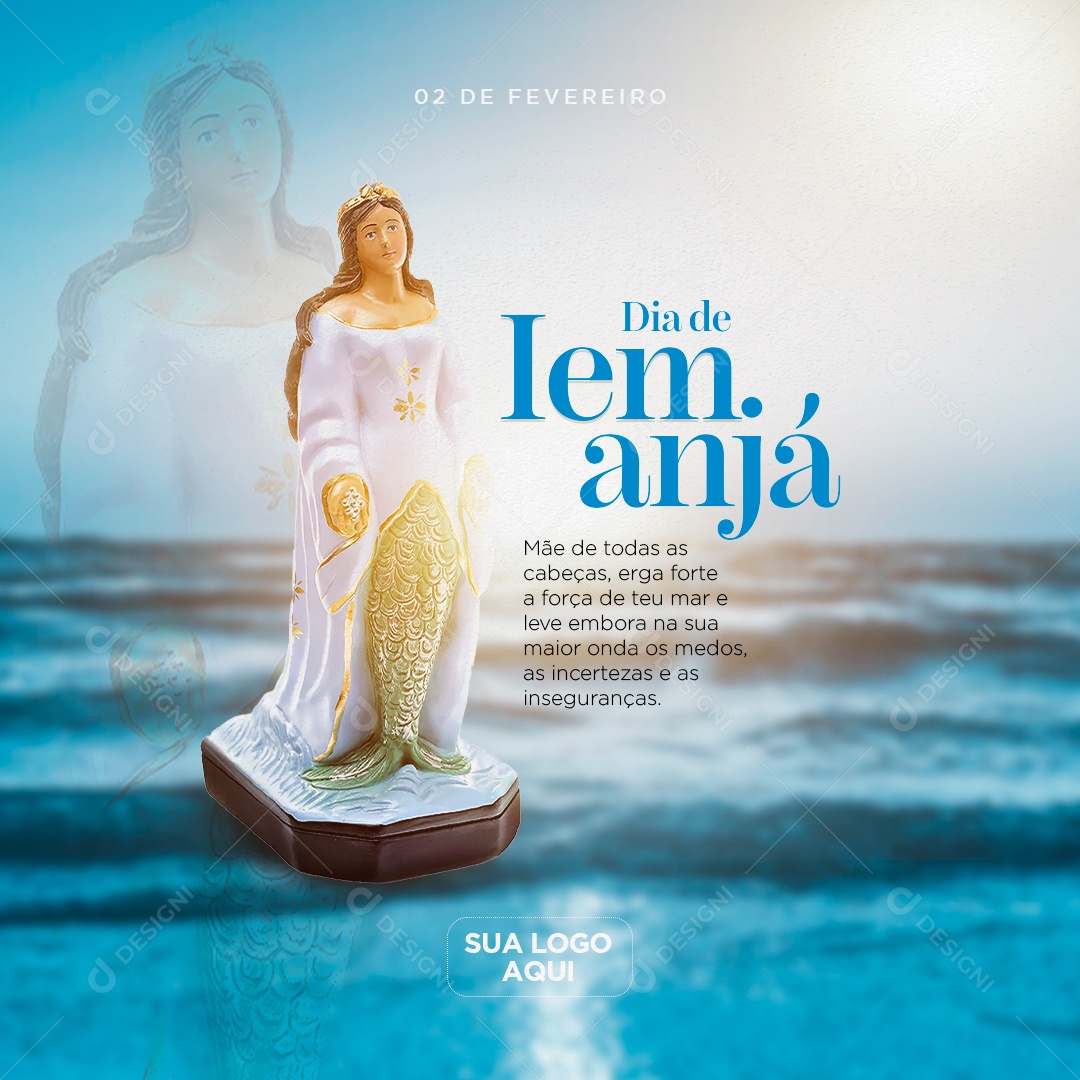 Post Dia de Iemanjá Social Media PSD Editável