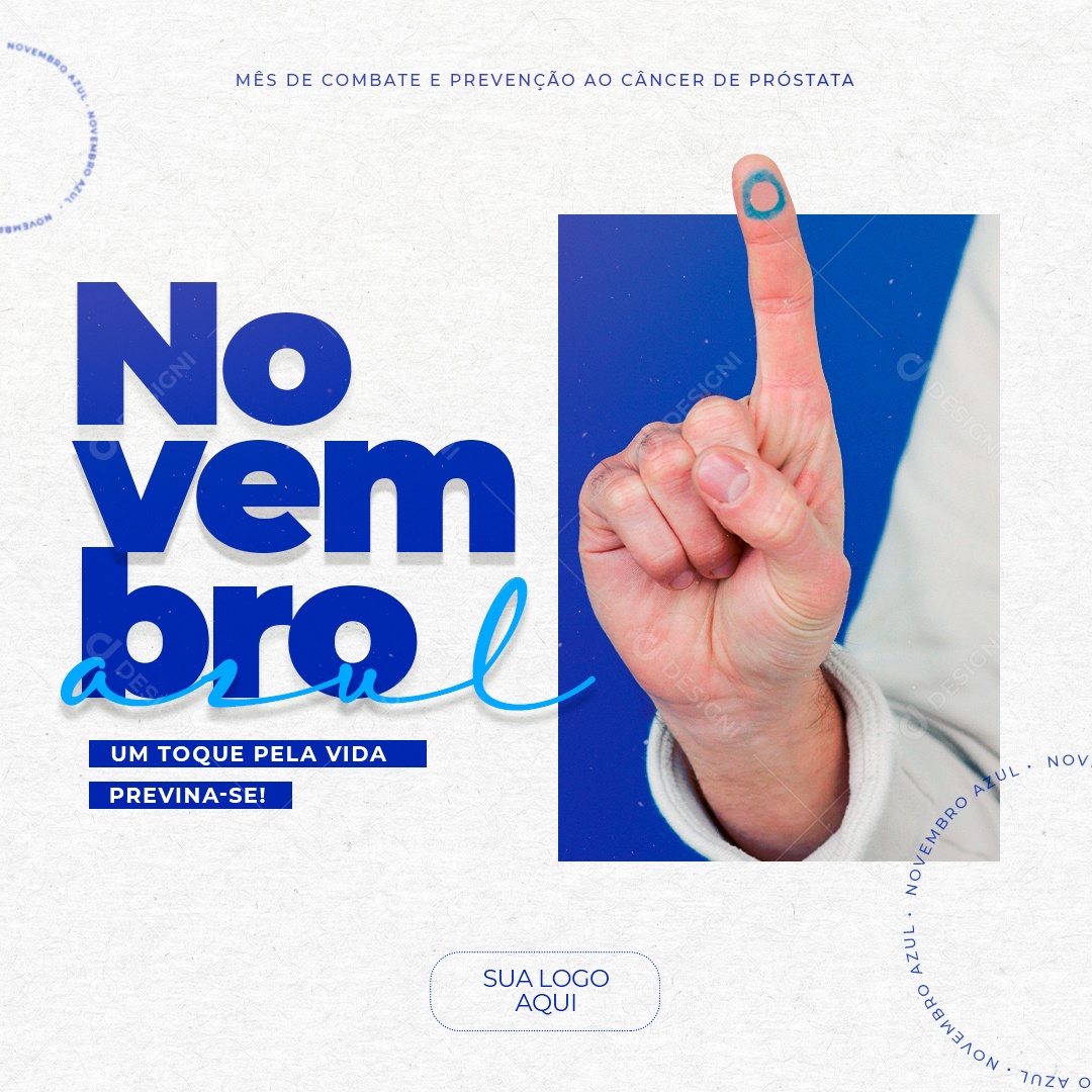 Post Novembro Azul Combate ao Câncer de Próstata Social Media PSD Editável