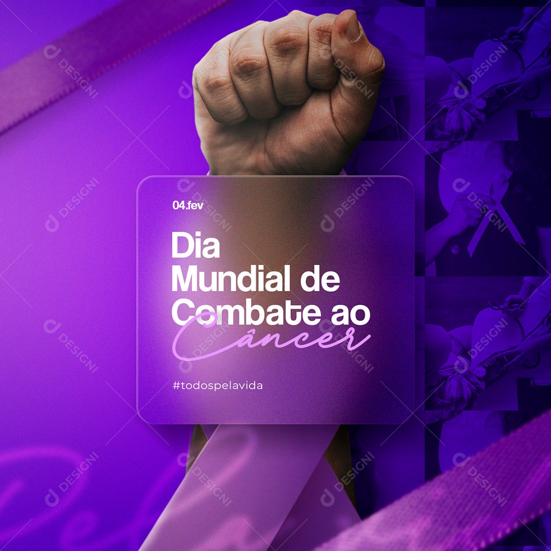 Post Fevereiro Roxo Social Media PSD Editável