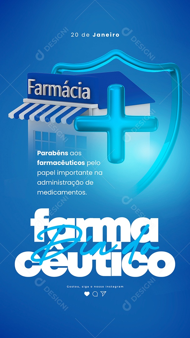Story Parabéns aos Farmacêuticos pelo Papel Importante 20 de Janeiro Social Media PSD Editável