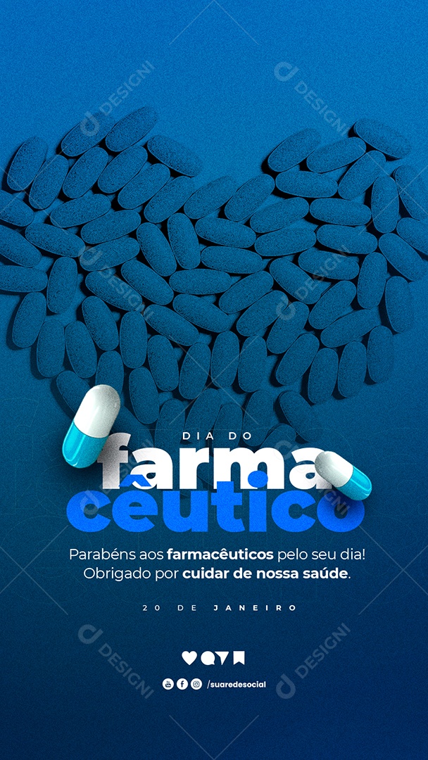Story Parabéns aos Farmacêuticos pelo Seu Dia 20 de Janeiro Social Media PSD Editável