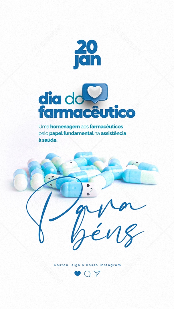 Story Dia do Farmacêutico 20 de Janeiro Social Media PSD Editável