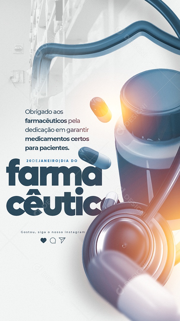 Story Obrigado aos Farmacêuticos Pela Dedicação Dia do Farmacêutico Social Media PSD Editável