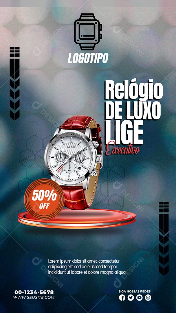 Post Stories Relógio de Luxo Lige Social Media PSD Editável