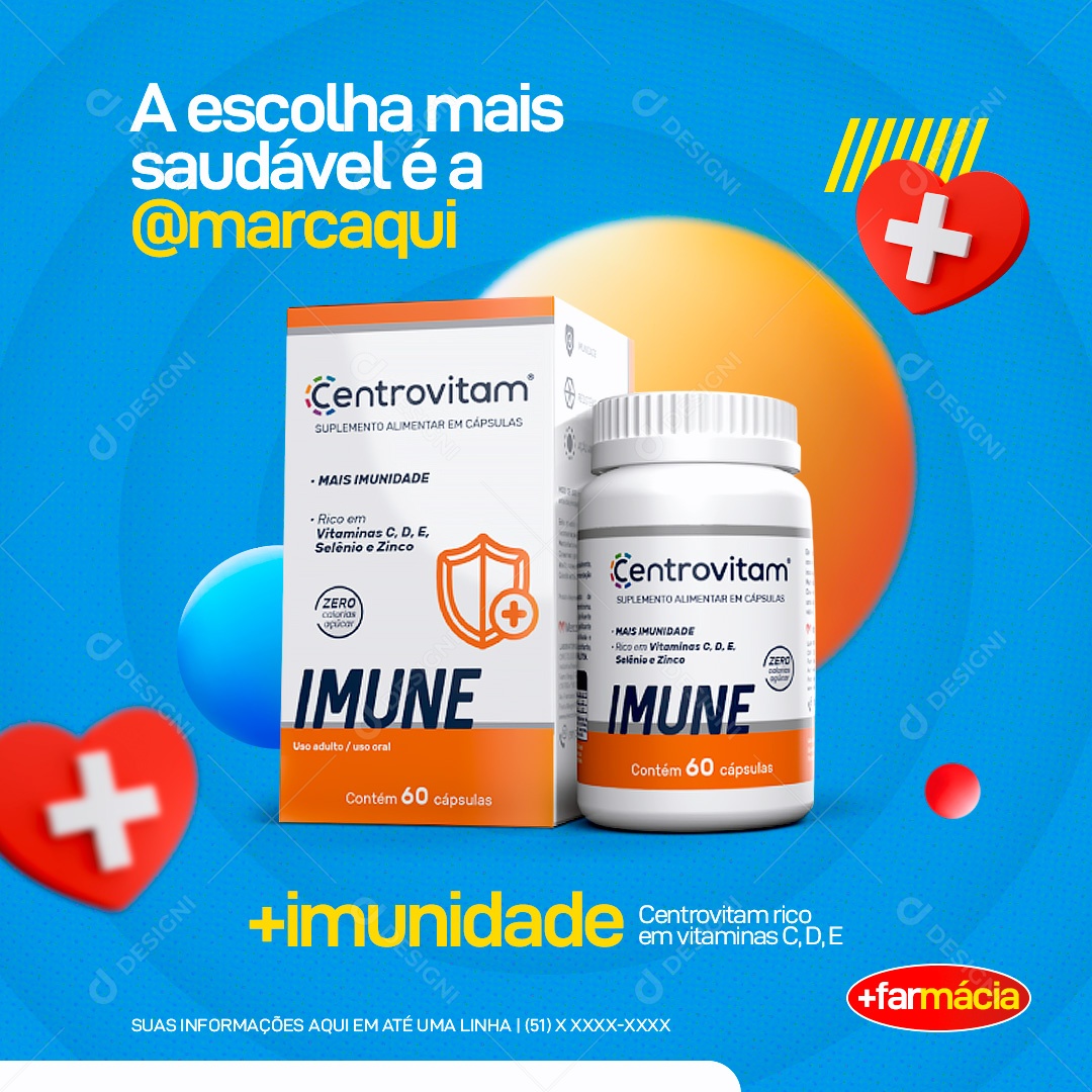 Post Farmácia Centrovitam Social Media PSD Editável