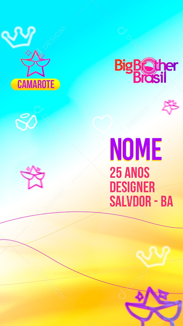 Post Big Brother Brasil Apresentação Social Media PSD Editável