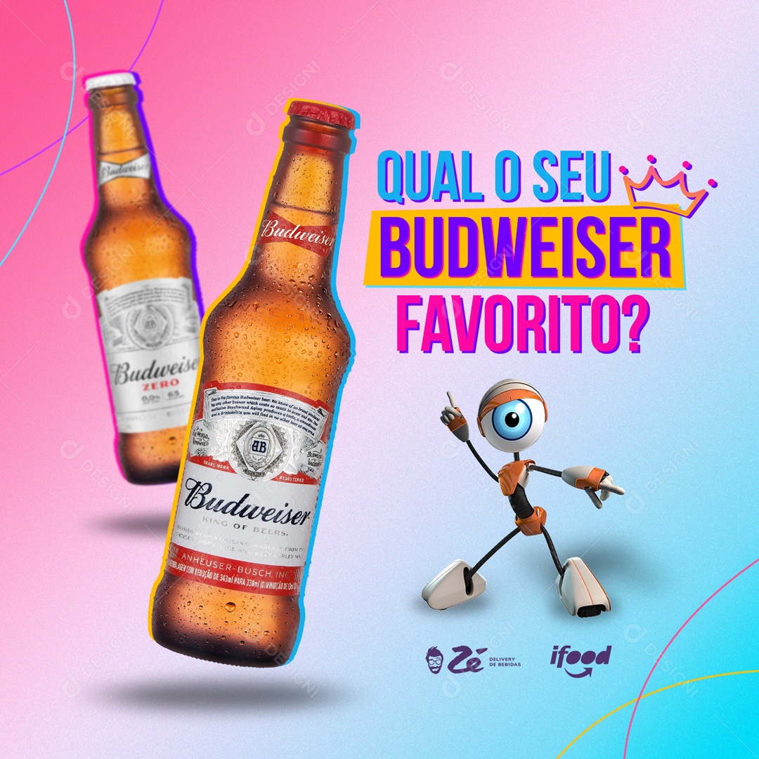 Qual o Seu Budweiser Favorito Social Media PSD Editável