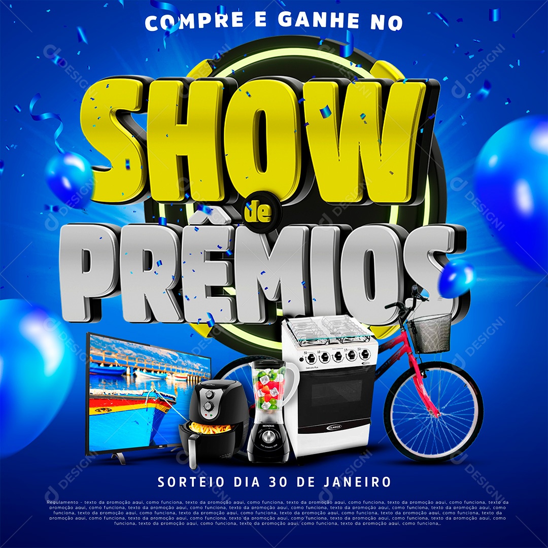 Post Feed Show de Prêmios Social Media PSD Editável