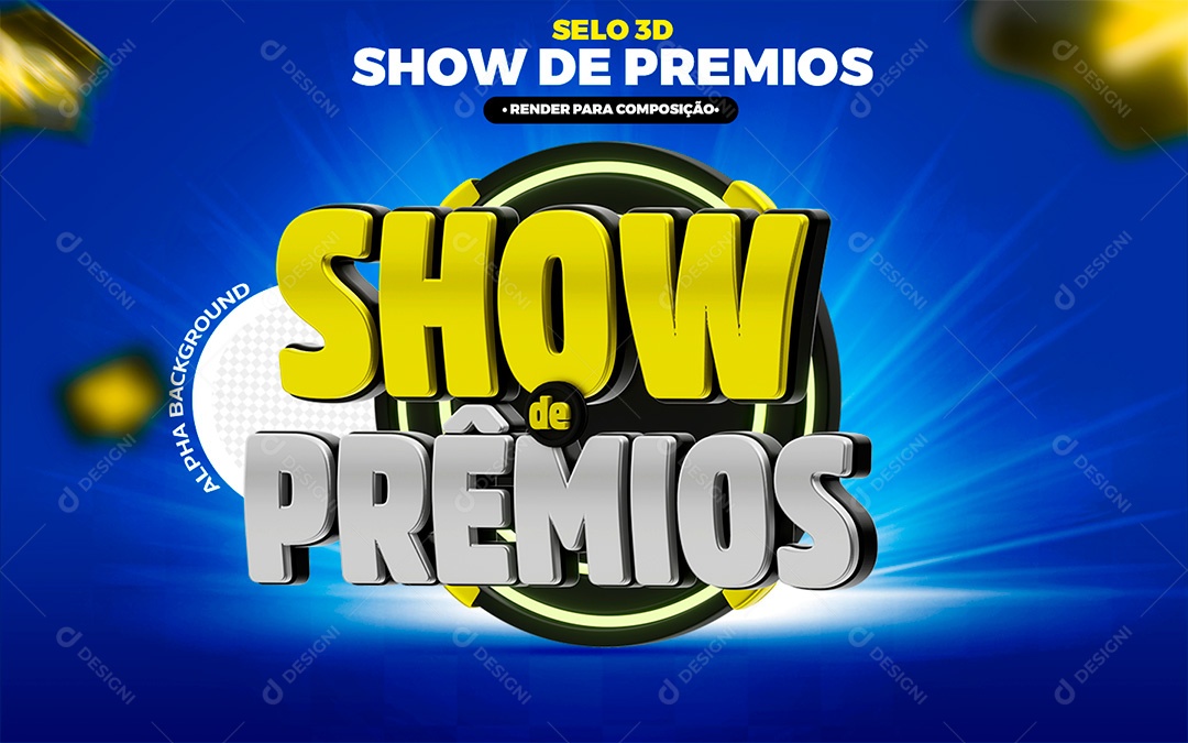 Selo 3D Show de Prêmios PSD Para Composição