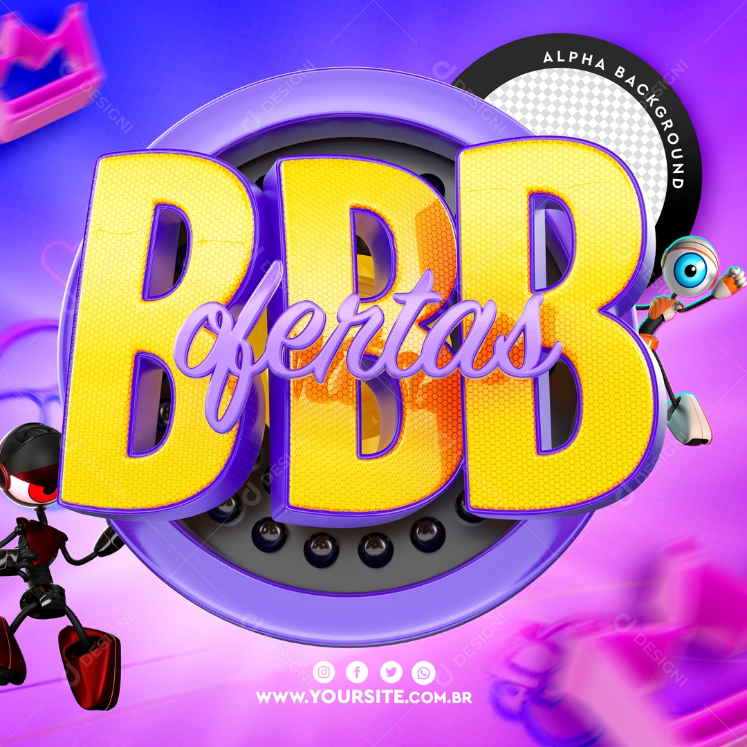 Selo 3D Para Composição BBB Ofertas PSD