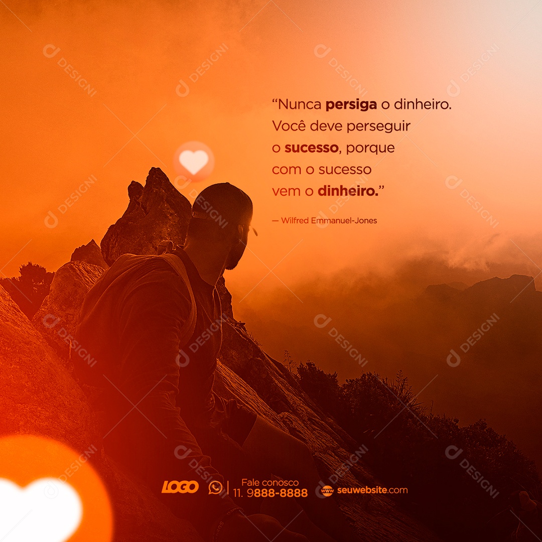 Post Frase Institucional Social Media PSD Editável