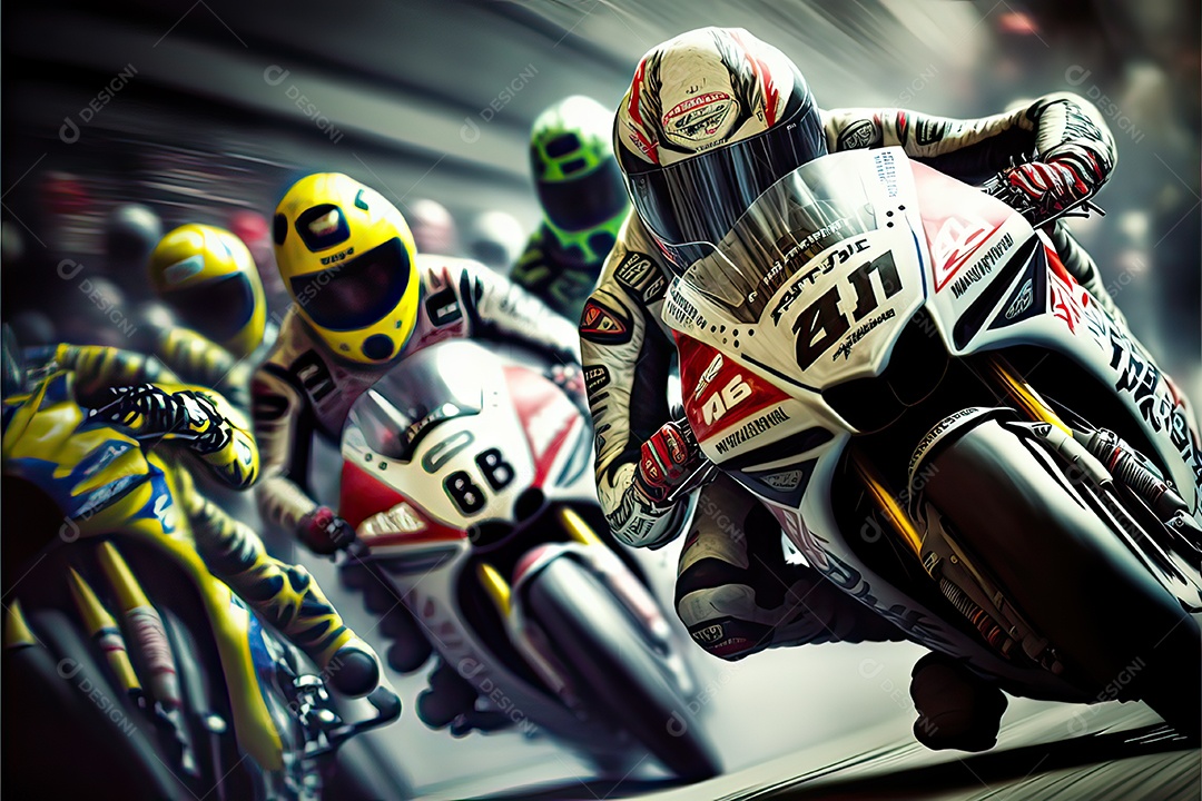 Ilustração sobre corrida de moto