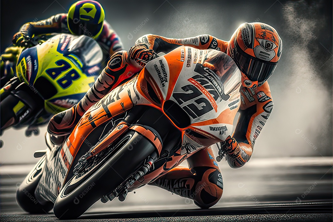 Ilustração sobre corrida de moto