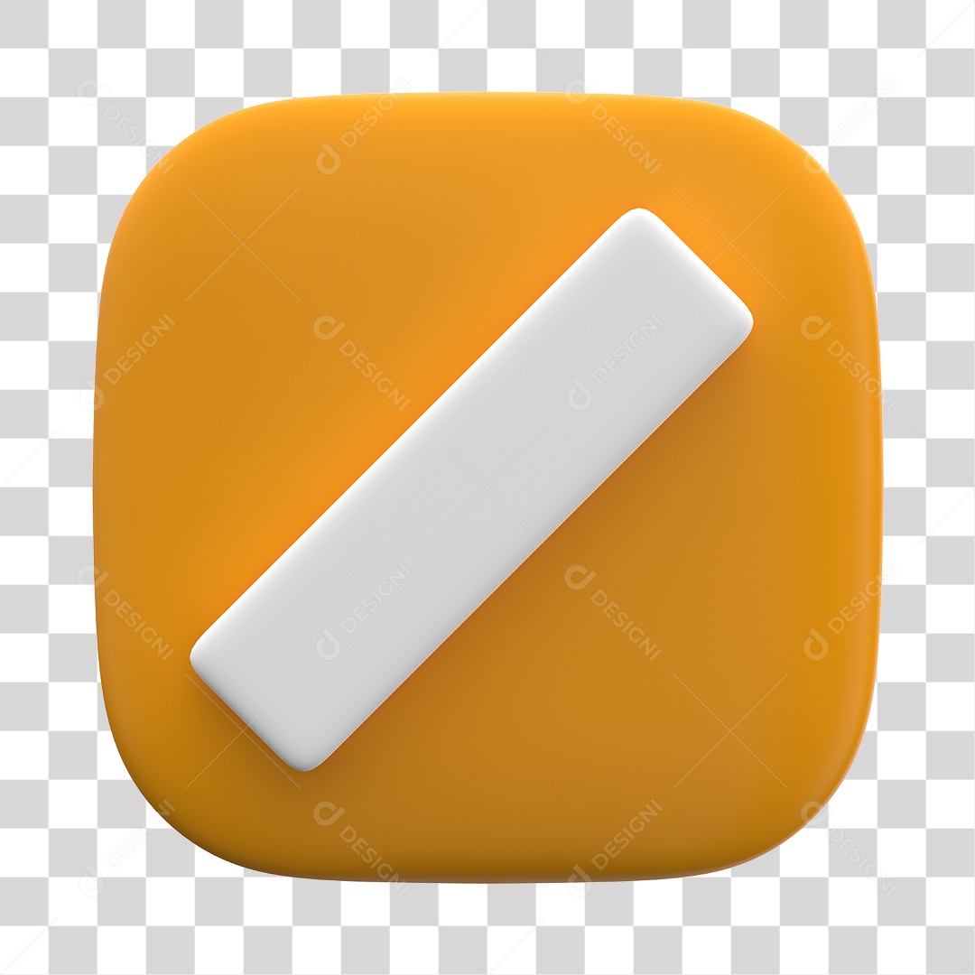Símbolo de Barra Elemento 3D Laranja PNG Transparente