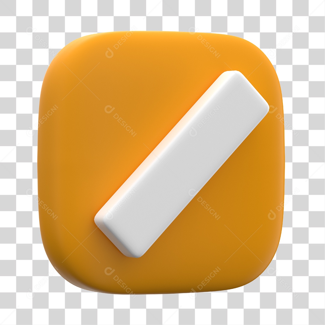 Símbolo de Barra Elemento 3D Laranja PNG Transparente