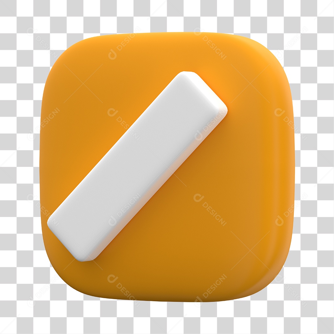 Símbolo de Barra Elemento 3D Laranja PNG Transparente