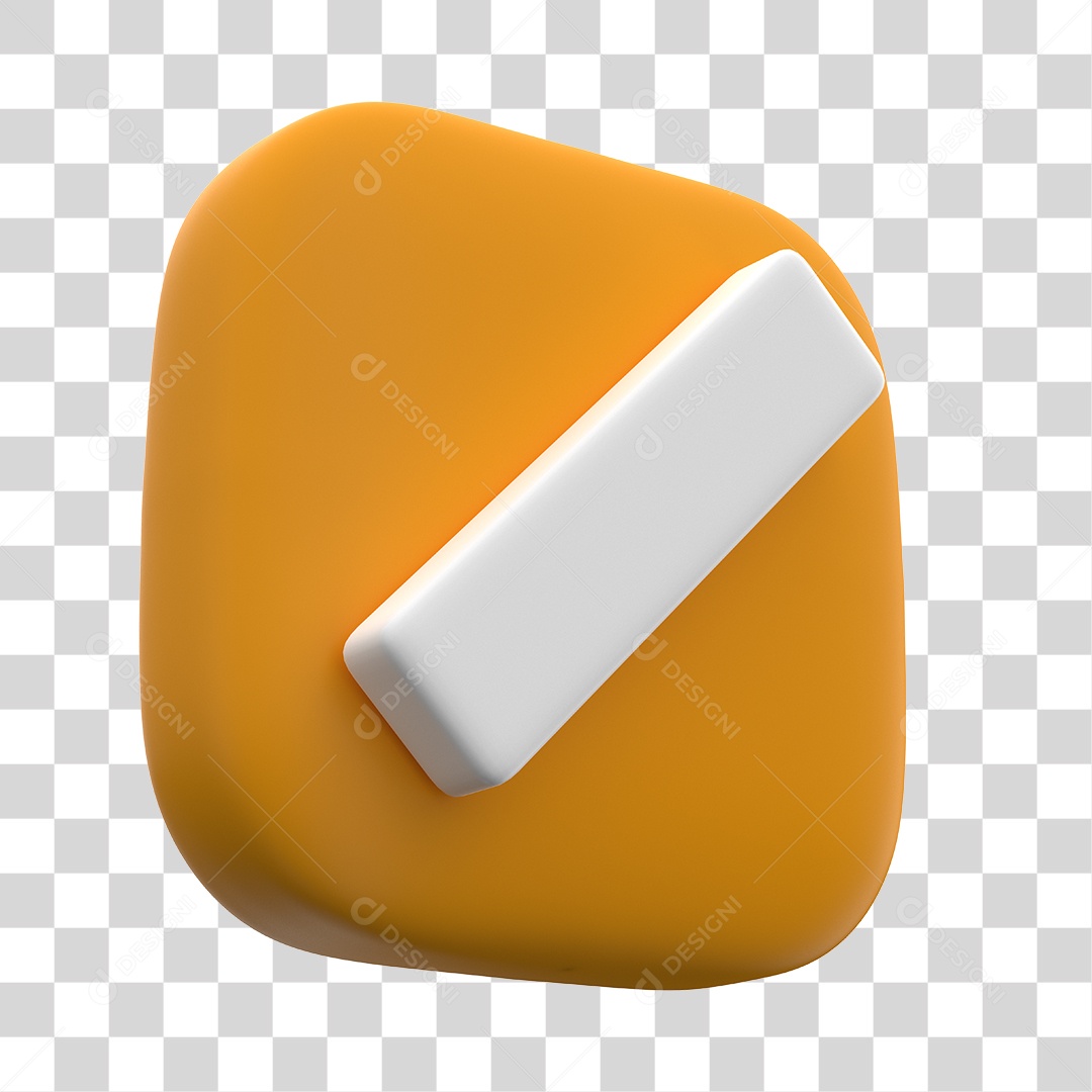 Símbolo de Barra Elemento 3D Laranja PNG Transparente