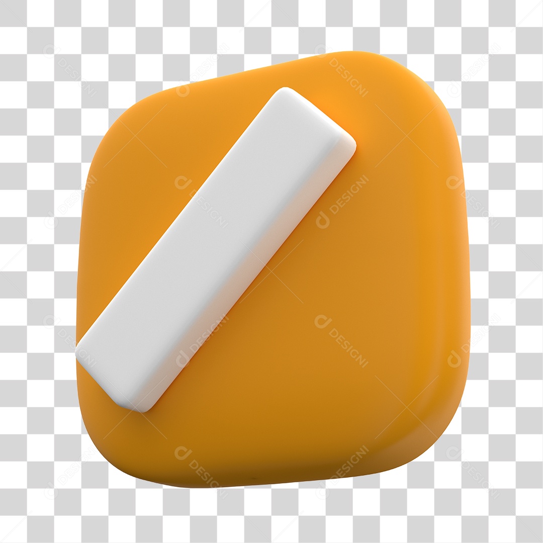 Símbolo de Barra Elemento 3D Laranja PNG Transparente
