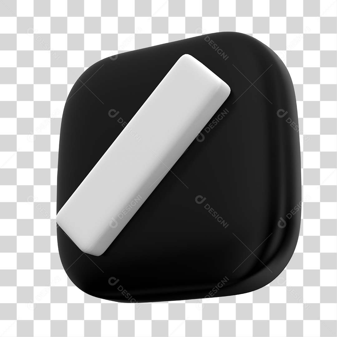 Símbolo de Barra Elemento 3D Preto e Branco PNG Transparente