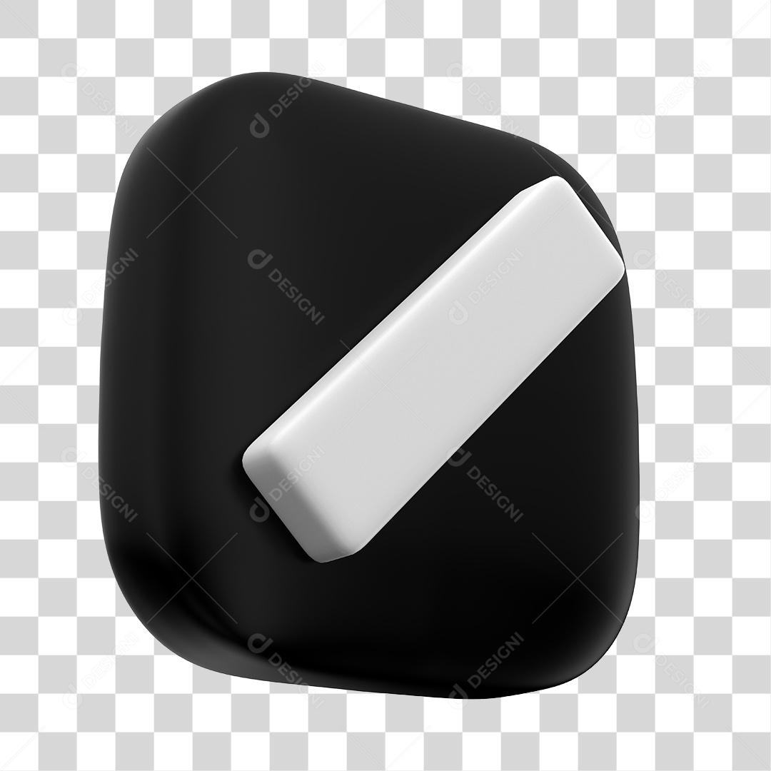 Símbolo de Barra Elemento 3D Preto e Branco PNG Transparente