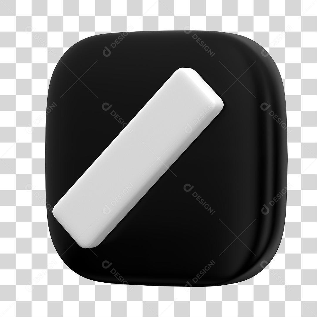 Símbolo de Barra Elemento 3D Preto e Branco PNG Transparente