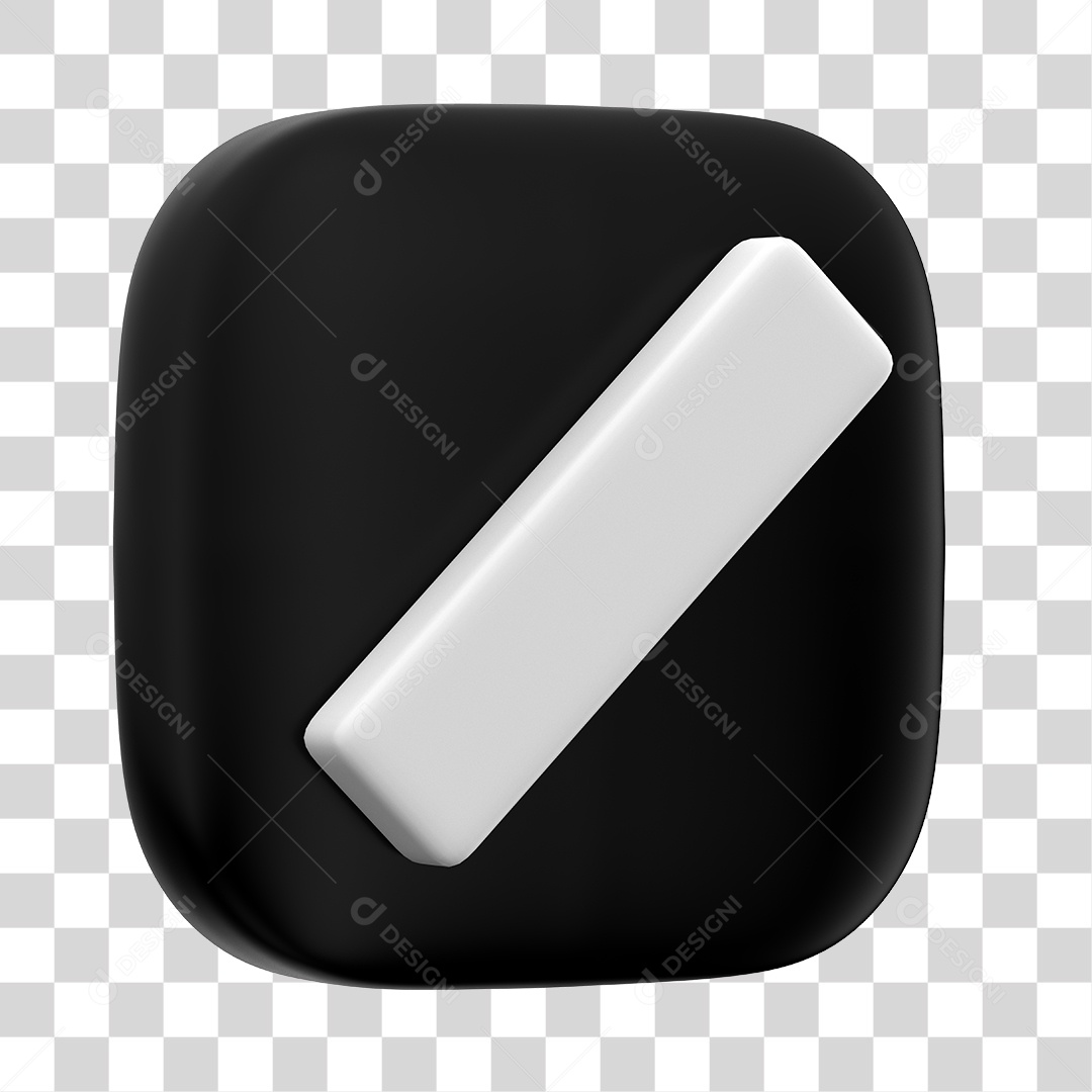 Símbolo de Barra Elemento 3D Preto e Branco PNG Transparente