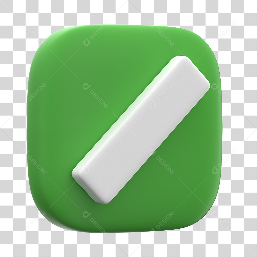 Símbolo de Barra Elemento 3D Verde PNG Transparente