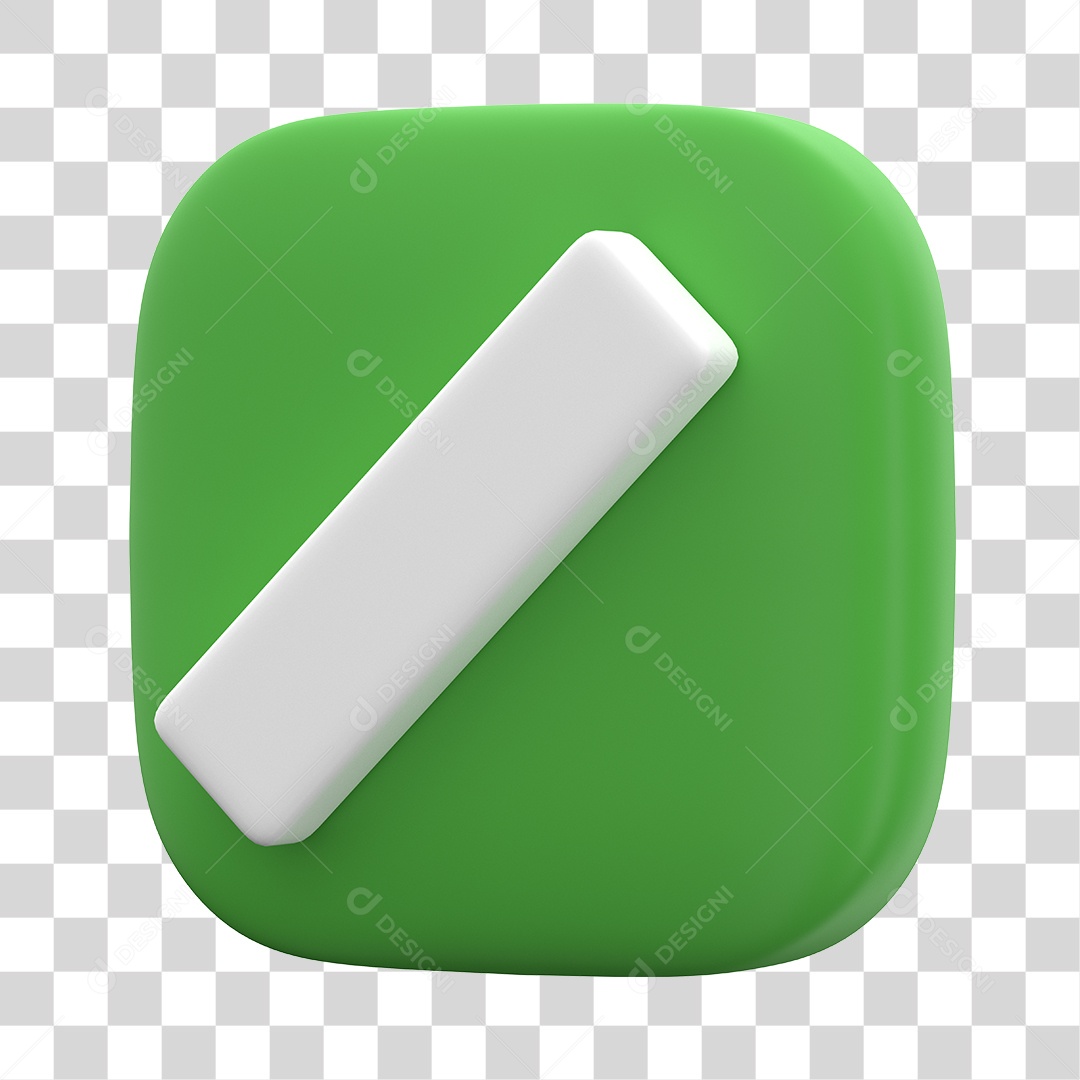 Símbolo de Barra Elemento 3D Verde PNG Transparente