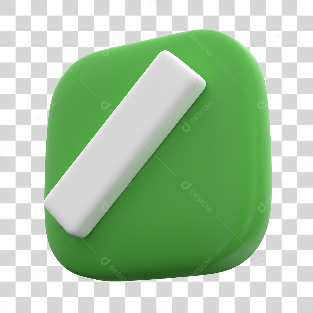 Símbolo de Barra Elemento 3D Verde PNG Transparente