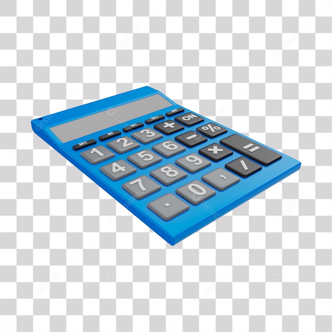 Calculadora Azul Elemento 3D Para Composição PNG Transparente