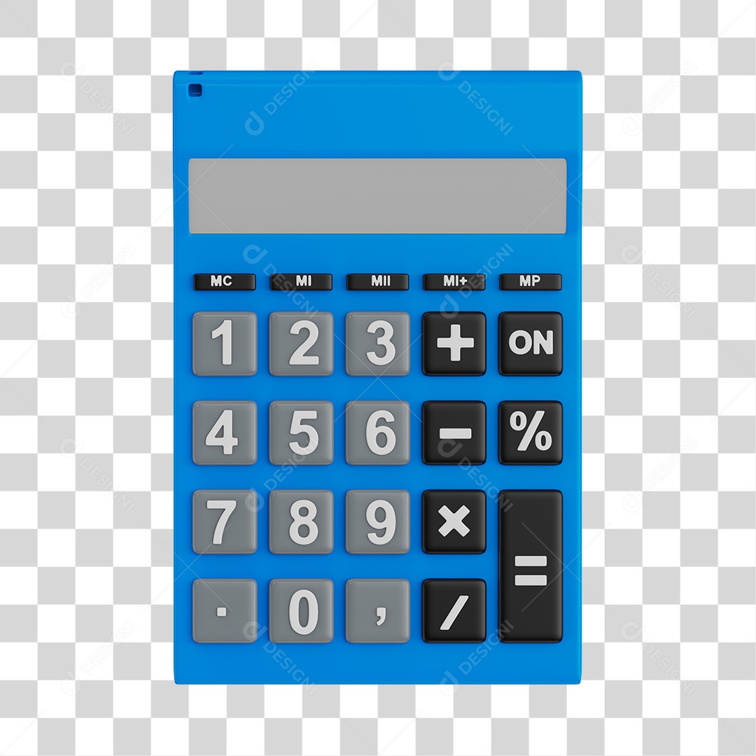 Calculadora Azul Elemento 3D Para Composição PNG Transparente